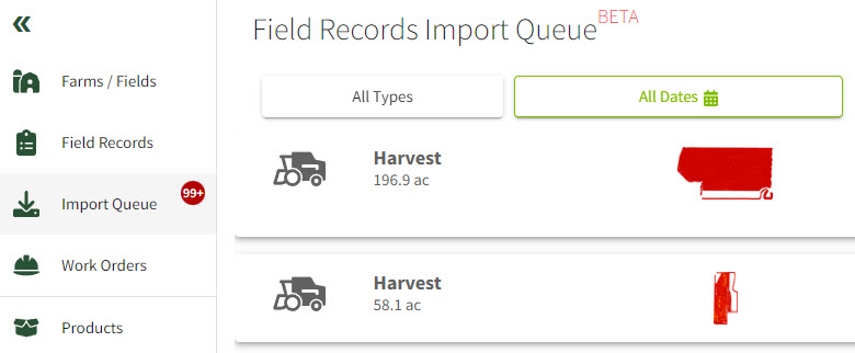 Traction supports the ability to import harvest records from Climate and John Deere.